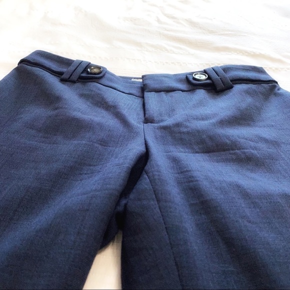 𝅺BANANA REPUBLIC PETITE WOOL BLEND NAVY JACKSON FIT STRAIGHT LEG  TROUSER PANTS - Picture 7 of 9